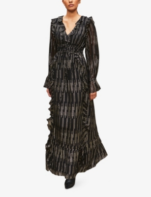 RO&ZO: Lydia Tie-Waist Woven Midaxi Dress