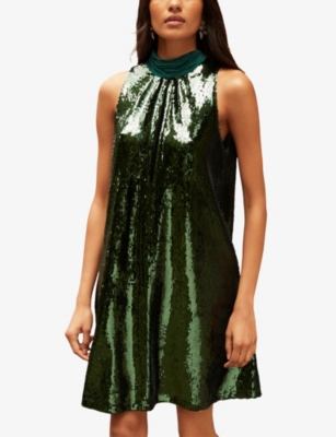 RO&ZO: Freya Halterneck Sequin-Embellished Mini Dress