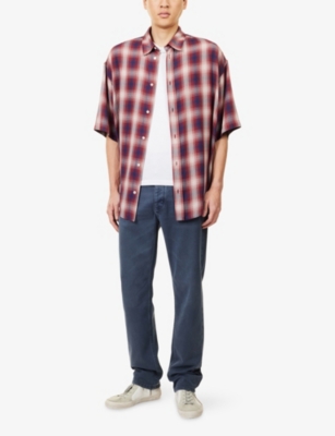 Neuw Mens Lou Liberte Straight-leg Denim-blend Jeans In Brown