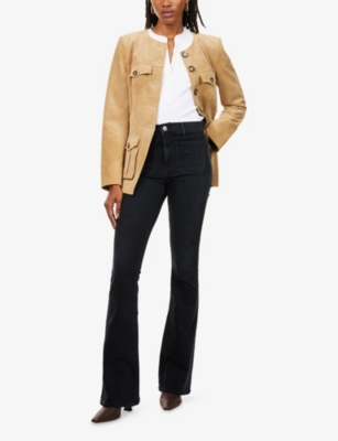 Veronica Beard Womens Washed Onyx Beverly Skinny Cotton-blend Jeans In Black