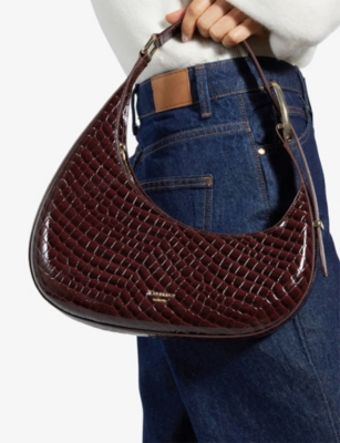 DUNE: Bewilders Medium Crocodile-Embossed Leather Shoulder Bag