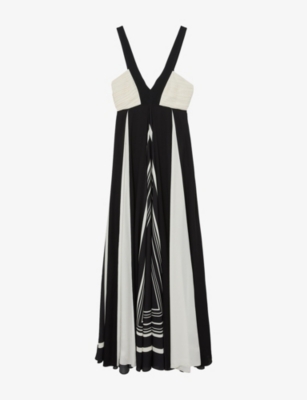 Womens Reiss Tallie Graphic-Print Woven Maxi Dress