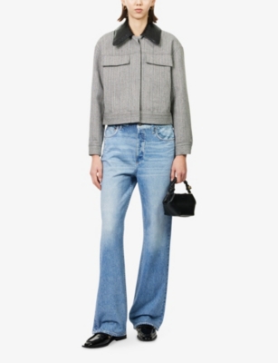 Rag & Bone Womens Miramar Terry Wide-leg Cotton Trousers Tessa In Blue