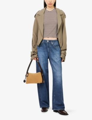 RAG & BONE: Scarlet Miramar Terry Wide-Leg Cotton-Jersey Trousers