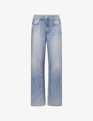Rag & Bone Womens Scarlet Miramar Terry Wide-leg Cotton-jersey Trousers In Blue