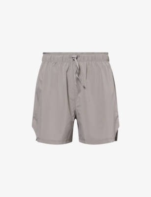 Condition Mens Silver Sage Aero Mid-rise Stretch-woven Shorts Xl In Gray