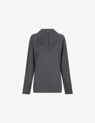 Condition Mens Graphite Core Quarter Zip Stretch-woven Top In Gray