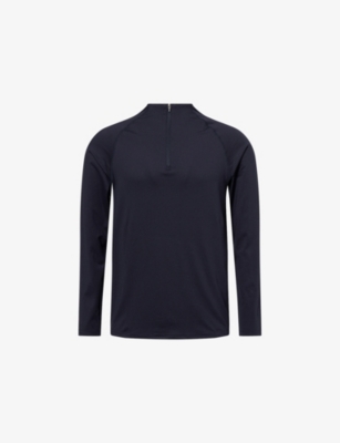 Condition Mens Navy Core Quarter Zip Stretch-woven Top In Blue