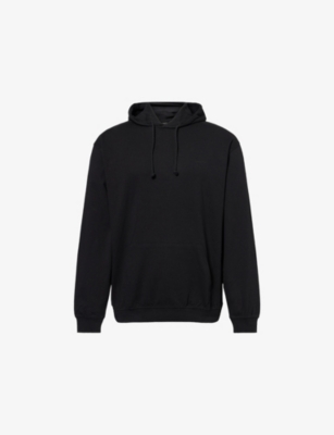 Condition Mens Washed Black Relaxed-fit Brand-print Stretch-cotton Hoodie Xxl