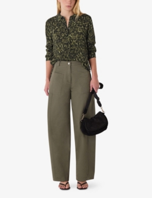 WHISTLES: Animal-Print Regular-Fit Woven Shirt