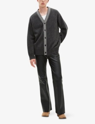 THE KOOPLES: V-Neck Striped Wool-Blend Cardigan