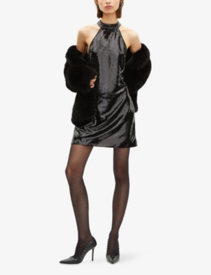 THE KOOPLES: Halterneck Sequin-Embellished Mini Dress