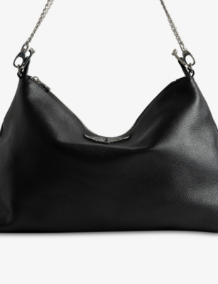 Zadig & Voltaire Womens Black Jim Leather Shoulder Bag In Black