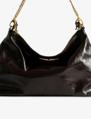 Zadig & Voltaire Womens Brownie Jim Leather Shoulder Bag In Brown