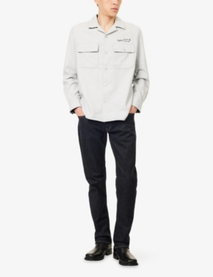 Replay Mens Dark Blue Grover Straight-fit Stretch-denim Jeans In Blue