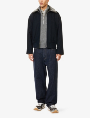BOTTEGA VENETA: Woven-Collar Long-Sleeve Cotton-Twill Jacket
