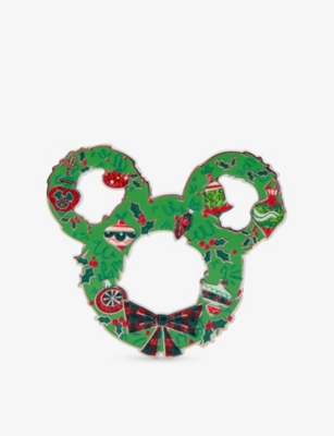 The Disney Store At Selfridges Multi-coloured Christmas Wreath Pin In Multi