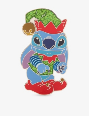 The Disney Store At Selfridges Christmas Stitch Enamelled Metal Pin In Multi