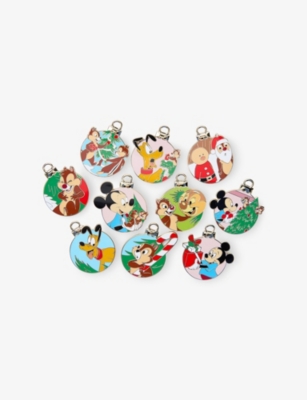 The Disney Store At Selfridges Multi-coloured Christmas Disney Mystery Set Of Two Metal Pin Badge Assortment