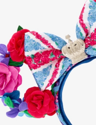 The Disney Store At Selfridges Womens Multi-coloured Minnie Floral Woven Headband In Multi