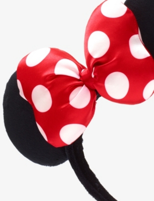 The Disney Store At Selfridges Womens Multi-coloured Minnie Satin Bow Woven Headband In Multi