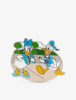 The Disney Store At Selfridges Multi-coloured Donald Duck And Daisy Duck Metal Pin Badge In Multi