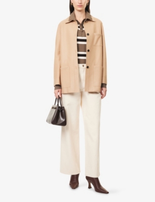 Harris Wharf London Mens Beige Chore Light Pressed Wool Jacket In Neutral