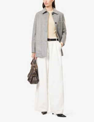 HARRIS WHARF LONDON: Chore Cashmere Flannel Jacket