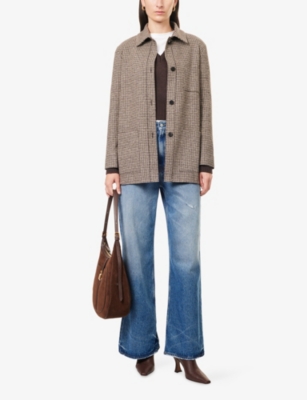 HARRIS WHARF LONDON: Chore Patterned Brushed Wool-Blend Jacket