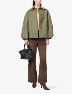 HARRIS WHARF LONDON: Puff Sleeves Pressed Wool Jacket