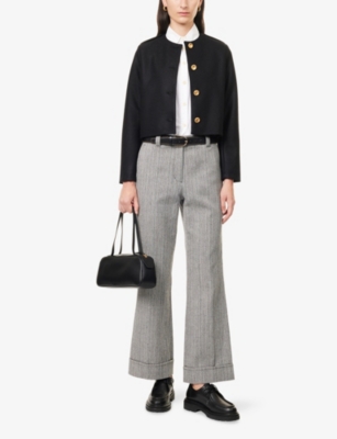 HARRIS WHARF LONDON: Uncollared Lightweight Pressed Wool Jacket