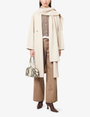 HARRIS WHARF LONDON: Scarf Long Cashmere-Wool Blend Coat