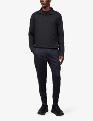 Vuori Mens Black Heather Coronado Half-zip Stretch-jersey Sweatshirt In Black