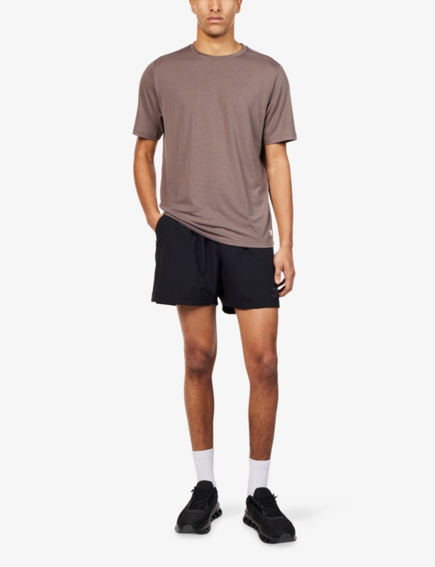 Logo-Patch Crewneck Stretch-Jersey T-shirt