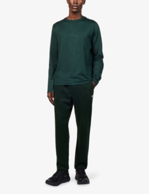 Vuori Mens Evergreen Heather  Ponto Perform Long-sleeve Stretch-woven T-shirt In Green