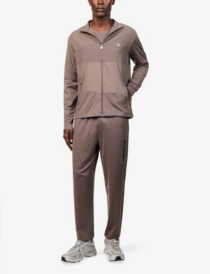 Vuori Mens Huckleberry Heather Sunday Element Stretch-jersey Track Jacket In Neutral