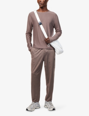 Vuori Mens Huckleberry Heather Sunday Performance Stretch-jersey Jogging Bottoms In Neutral