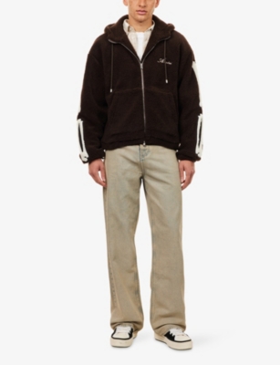 AMIRI: Bones Logo-Embroidered Fleece Hoody