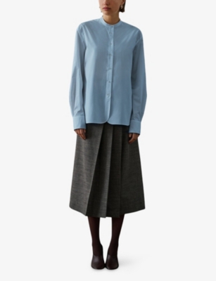 Soeur Womens Bleu Ciel Bermudes Oversized-fit Cotton-poplin Shirt In Blue