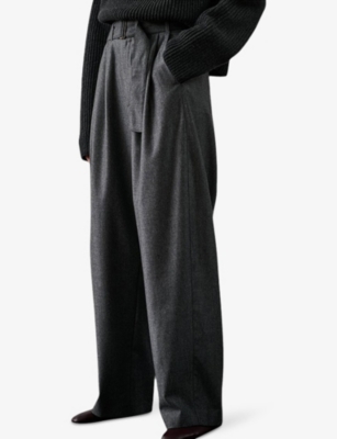 Soeur Womens Gris Cole Wide-leg High-rise Wool-blend Trousers In Gray