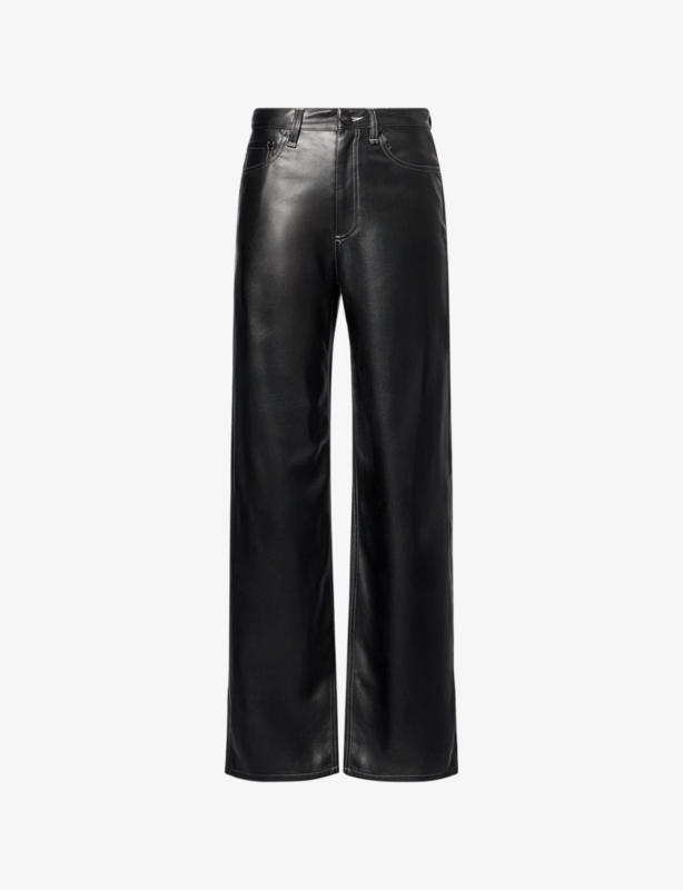 Shea Straight-Leg Coated Faux-Leather Trousers