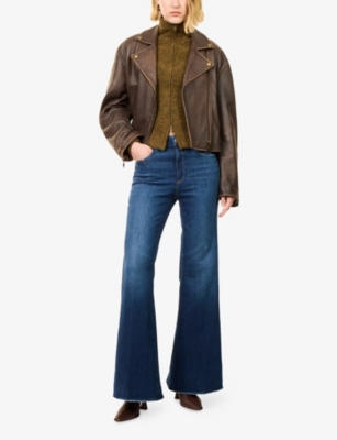 Paige Womens Queen Marlow Flare Denim Jeans In Blue