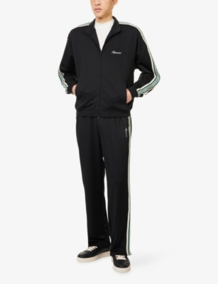 Represent Mens Embroidered-logo Striped-taped Woven Track Jacket Jet Black Xl In Black