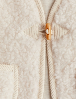 H&m Adorables Teddy-textured Wool-blend Gilet 3-10 Years White Dusty Light In White
