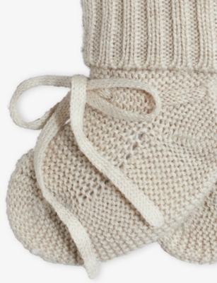H&m Adorables Dusty Light Bow Knitted Wool Socks In White