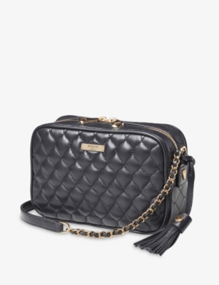 Aspinal Of London Womens Navy Alice Quilted Leather Cross-body Bag In Blue