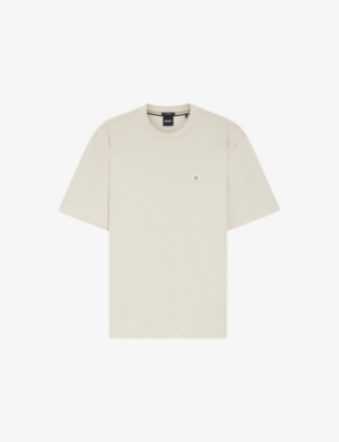 Mens Boss Double-B Logo Mercerised Cotton T-Shirt
