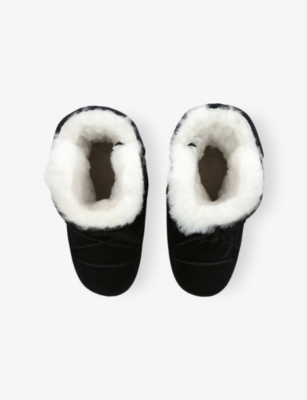 Moon Boot Womens Evx Suede And Shearling Snow Boots Black Eur 35 / 2 Uk In Black