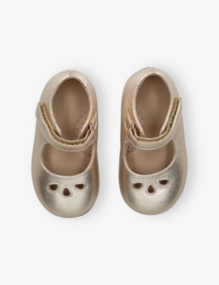 Elephantito Toddler Rosie Mary Jane Metallic Leather Shoes Gold Eur 21 /5 Uk In Gold