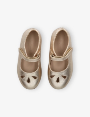 Elephantito Kids' Rosie Mary Jane Metallic Leather Shoes Gold Eur 24 / 7 Uk In Gold